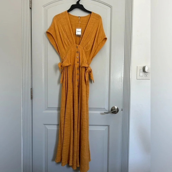Free People Jacinta Midi Flowy Boho Dress NWT size XS - Picture 3 of 10